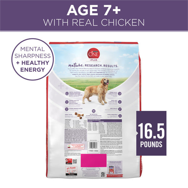 Purina ONE High Protein Dry Senior Dog Food Plus Vibrant Maturity Adult 7 Plus Formula DestGlow