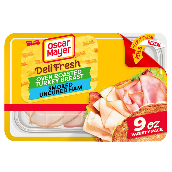 Oscar Mayer Oven Roasted Turkey Breast & Smoked Uncured Ham Sliced Deli Sandwich Lunch Meat