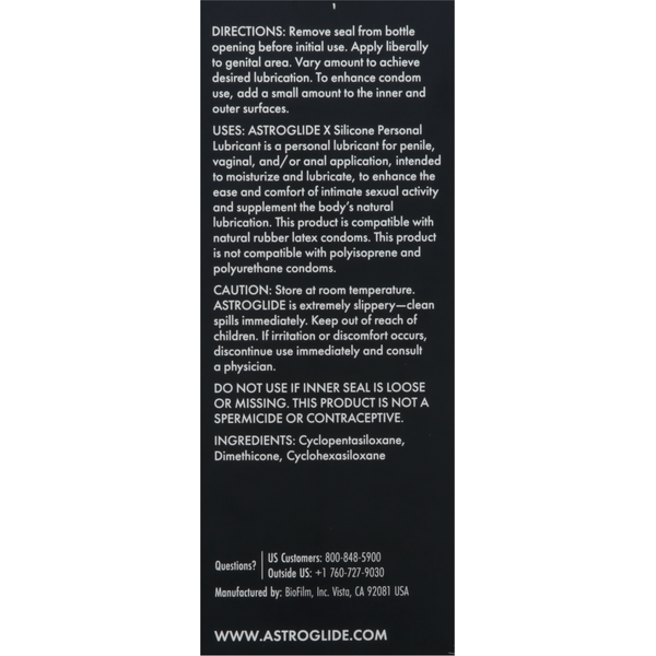 ASTROGLIDE Personal Lubricant, Premium Silicone