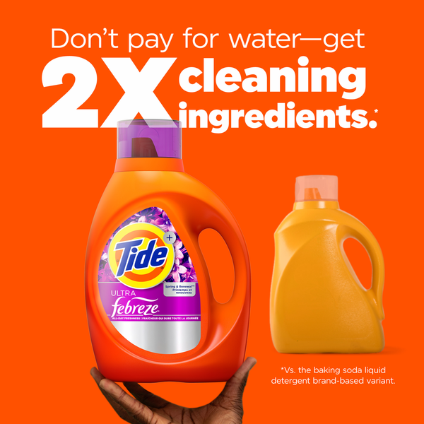 Tide Ultra Febreze Liquid Laundry Detergent, Spring and Renewal scent, 52 Loads