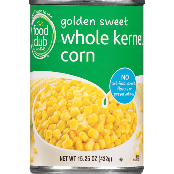 Food Club Corn, Whole Kernel, Golden Sweet