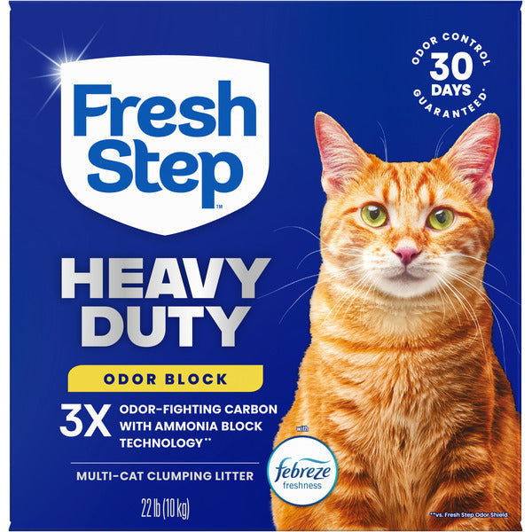Fresh Step Heavy Duty Odor Block Multi Cat Clumping Litter with Febreze Freshness