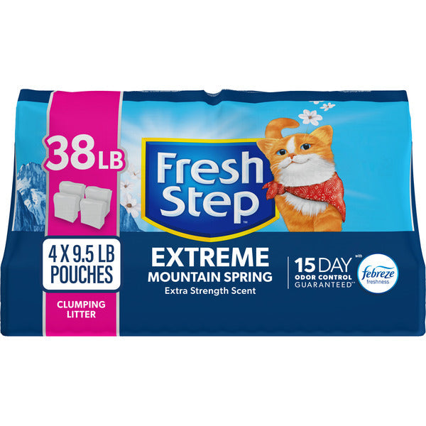 Fresh Step Extreme Clumping Cat Litter With Febreze Freshness, Mountain Spring Scent