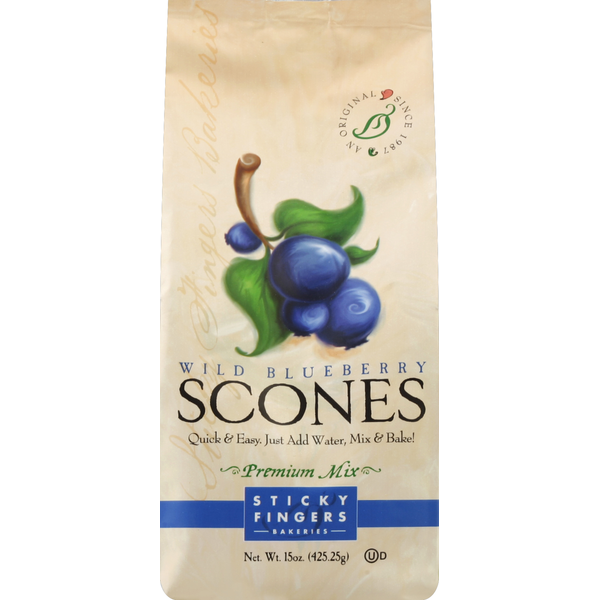 Sticky Fingers Bakeries Scones Mix, Premium, Wild Blueberry