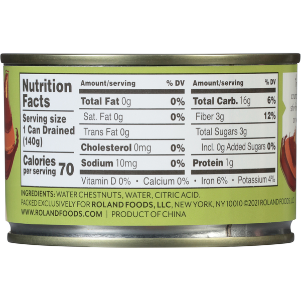 Roland Foods Water Chestnuts, Mild Flavor, Sliced