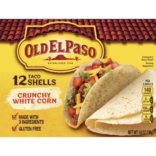 Old El Paso Crunchy White Corn Taco Shells, Gluten Free