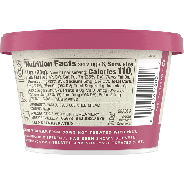 Vermont Creamery Cultured Cream, Creme Fraiche, French-Style DestGlow