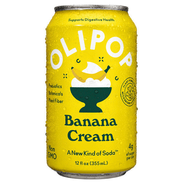 OLIPOP Prebiotic Soda, Banana Cream