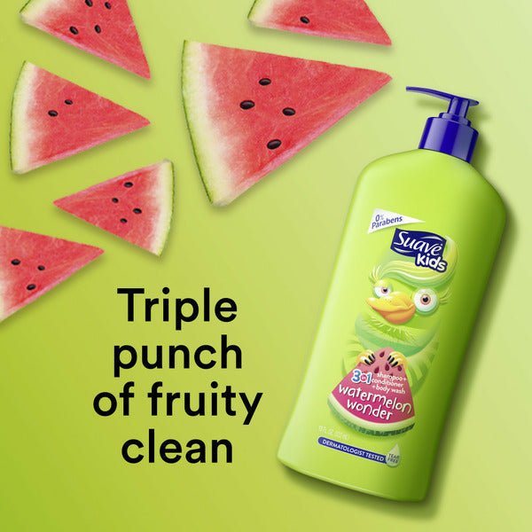 Suave Kids 3 in 1 Shampoo Conditioner Body Wash Watermelon Wonder