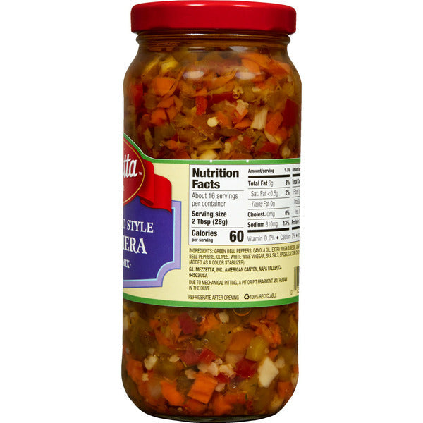 Mezzetta Mild Chicago Style Giardiniera Sandwich Mix