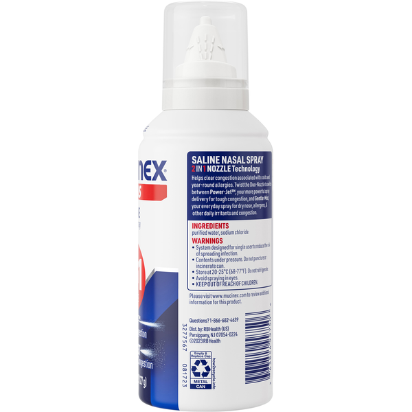 Mucinex Drug Free Sinus Saline 2 in 1 Nasal Spray
