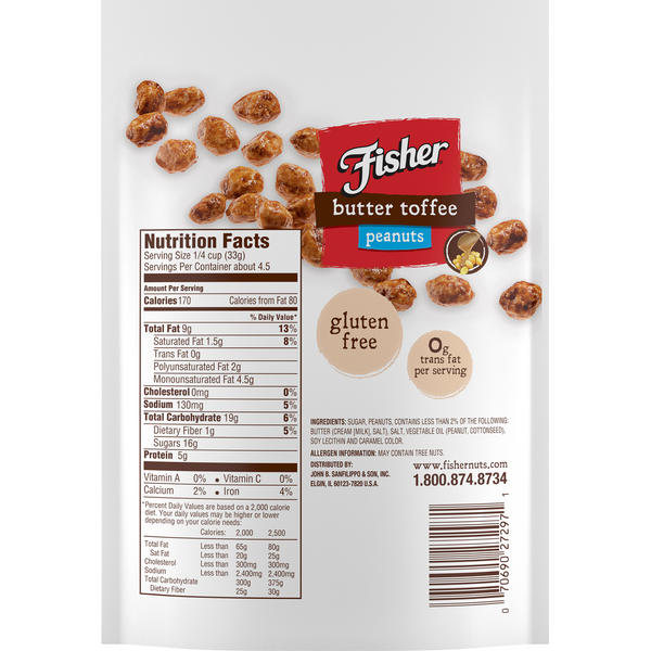 Fisher Peanuts, Butter Toffee