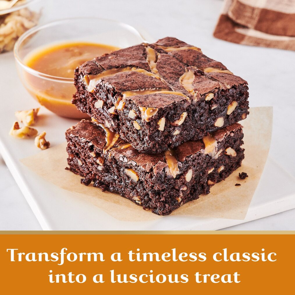 GHIRARDELLI Caramel Walnut Premium Brownie Mix, Includes Caramel and Real Walnuts