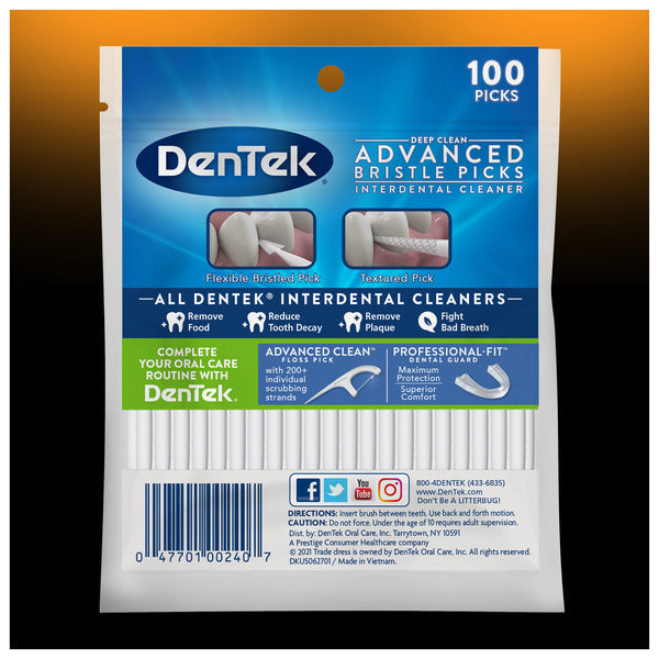 DenTek Interdental Cleaners Deep Clean Advanced Bristle Picks Mouthwash Blast Mint