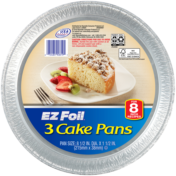 Hefty EZ Foil 8-1/2 in. x 1-1/2 in. Cake Pans