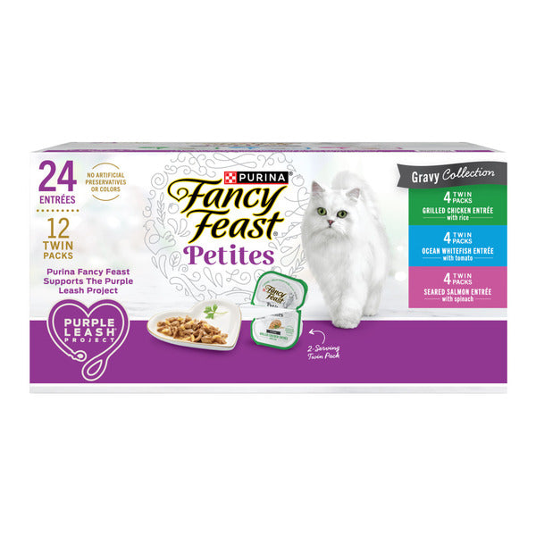 Purina Fancy Feast Gourmet Wet Cat Food , Petites Gravy Collection, break-apart tubs, 24 servings DestGlow