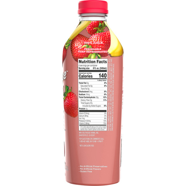 Bolthouse Farms Strawberry Banana 100% Fruit Juice Smoothie