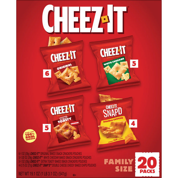 Cheez-It Variety Pack Cheese Crackers, Baked Snack Crackers, Grab n&