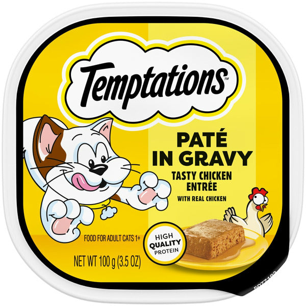 TEMPTATIONS Wet Cat Food, Tasty Chicken Flavor Pate in Gravy