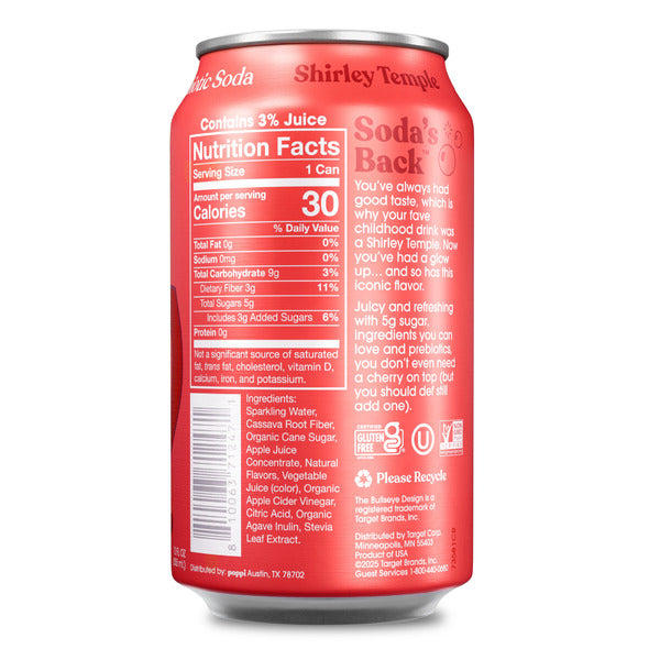 poppi Shirley Temple Prebiotic Soda