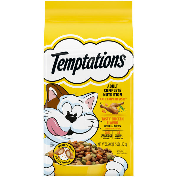 TEMPTATIONS Complete Nutrition Tasty Chicken Flavor Adult Dry Cat Food
