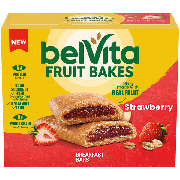 BELVITA Strawberry, Soft Baked Breakfast Bars 7.05 oz