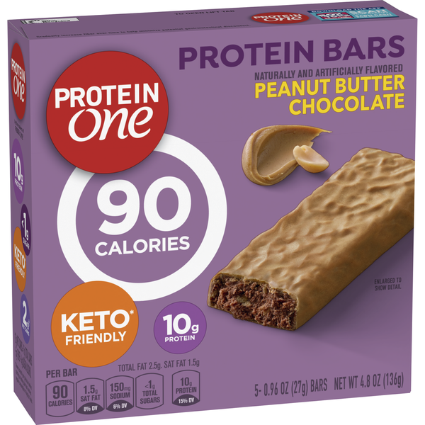 Protein One 90 Calories Peanut Butter Chocolate Keto Friendly Protein Bars