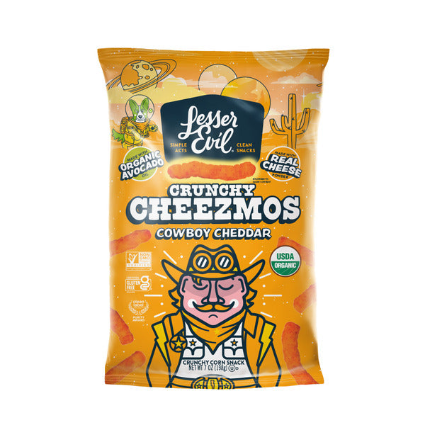 LesserEvil Cheezmos Cowboy Cheddar
