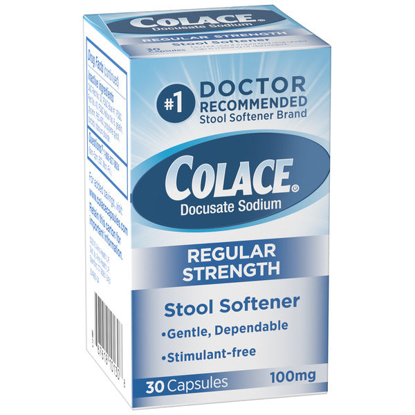 Colace Regular Strength Stool Softener 100mg Capsules