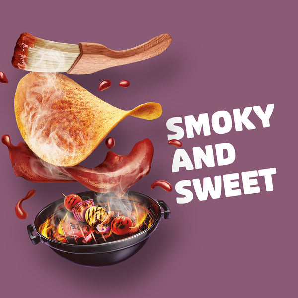 Pringles Smoky Mesquite BBQ Potato Crisps Chips, Lunch Snacks, 5.5 oz