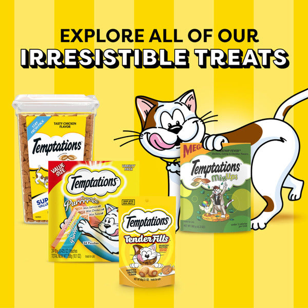 TEMPTATIONS Classic Crunchy and Soft Cat Treats Tasty Chicken Flavor