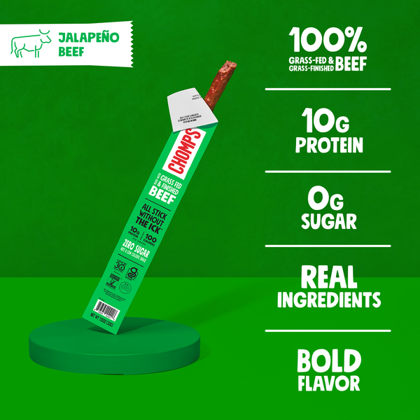 Chomps Grass-Fed Jalapeno Beef, Medium