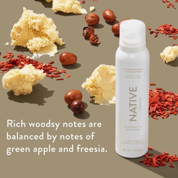Native Sandalwood & Shea Butter Whole Body Deodorant Spray
