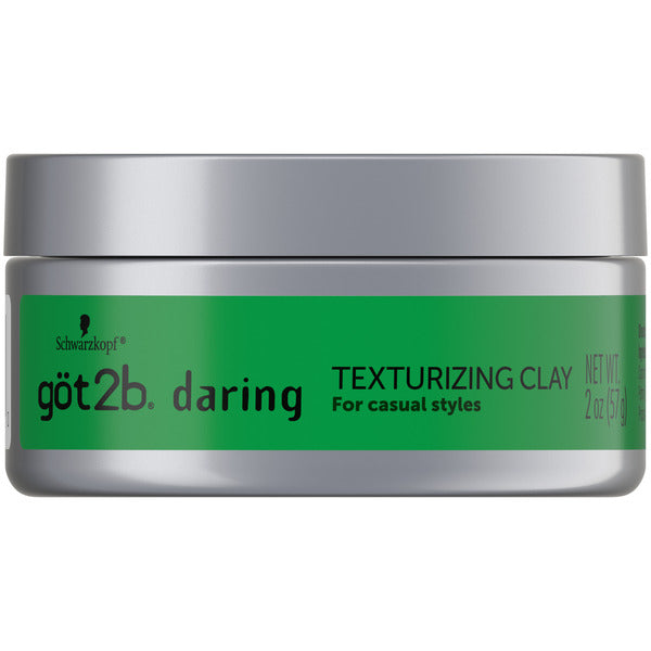 Schwarzkopf göt2b Daring Texturizing Clay, 2 Fl Oz, Matte Finish and High Hold Styling Hair Clay For Men and Women, Non-Greasy, Non-Sticky Hair Texturizer for Short to Medium Hair