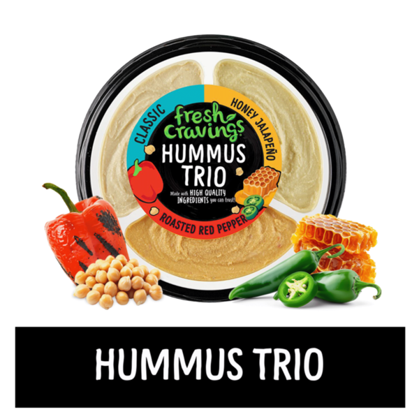 Fresh Cravings Hummus Trio, Classic/Honey Jalapeno/Roasted Red Pepper