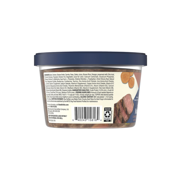 Blue Buffalo Love Made Fresh Dog Food, Refrigerated, Chunky Beef Stew