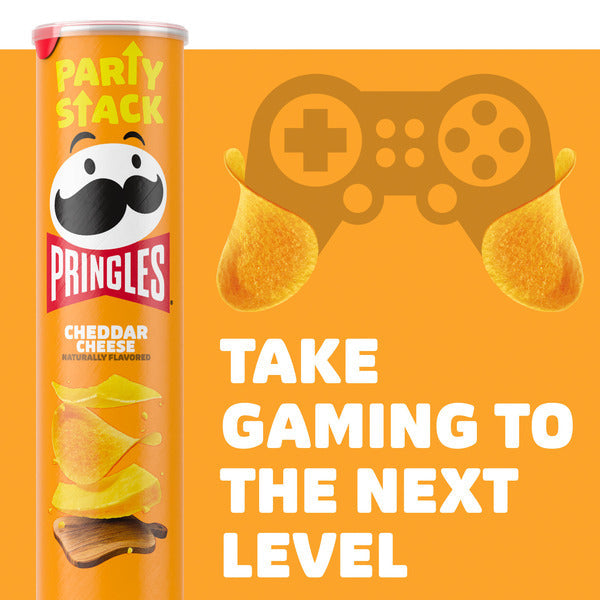 Pringles Cheddar Cheese Potato Crisps Chips, Lunch Snacks, Party Stack, 7.1 oz