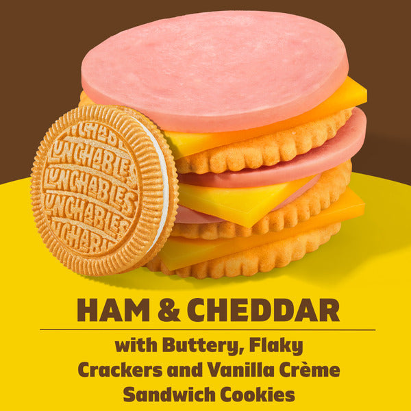 Lunchables Ham & Cheddar Cheese Cracker Stackers Snack Kit Kids Lunch with Vanilla Cookies