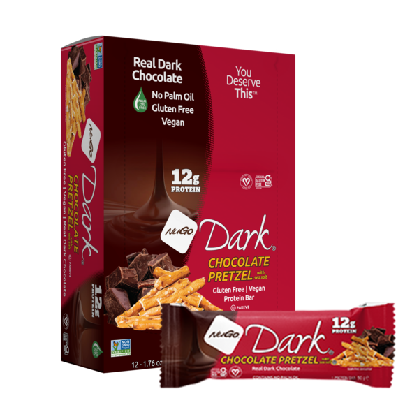 NuGo Dark Chocolate Pretzel, Vegan, Gluten Free, Protein Bar