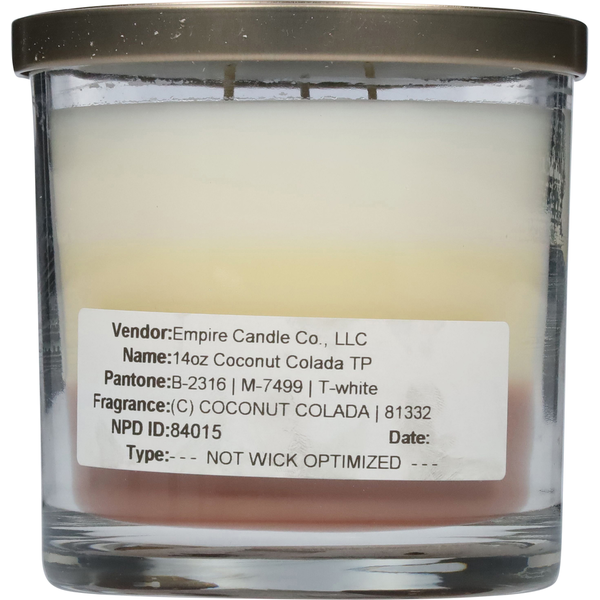 Tuscany Candle Candle, Scented, Soy Blend, Coconut Colada