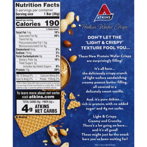 Atkins Protein Wafer Crisps, Peanut Butter