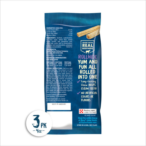 Purina Busy Rawhide Small/Medium Breed Dog Bones, Rollhide