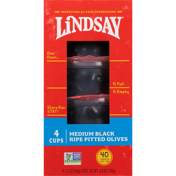 Lindsay Olives, Black Riped Pitted, Medium