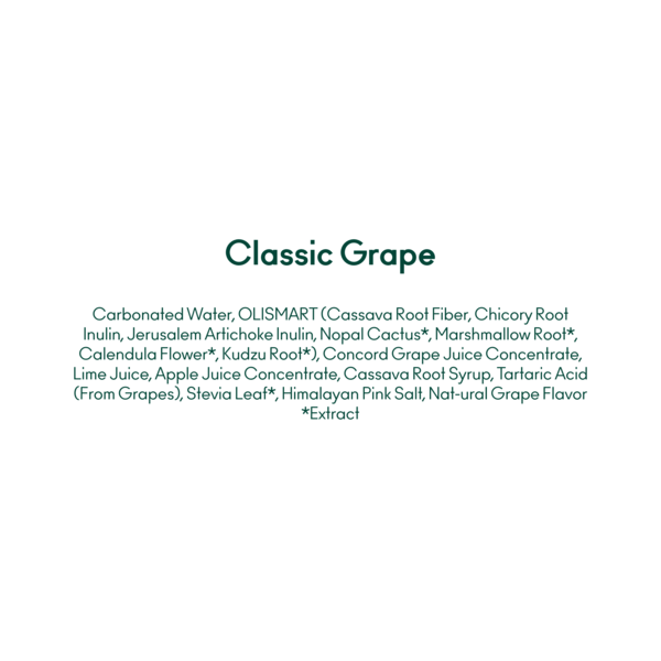 OLIPOP Prebiotic Soda, Classic Grape