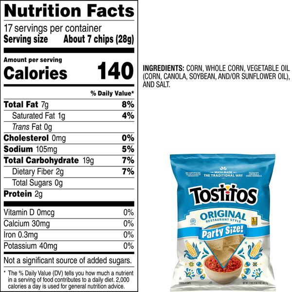 Tostitos Tortilla Chips Restaurant Style Original