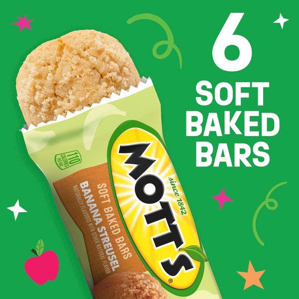 Mott’s Soft Baked Bars, Banana Streusel, Made with Applesauce, 6 Ct