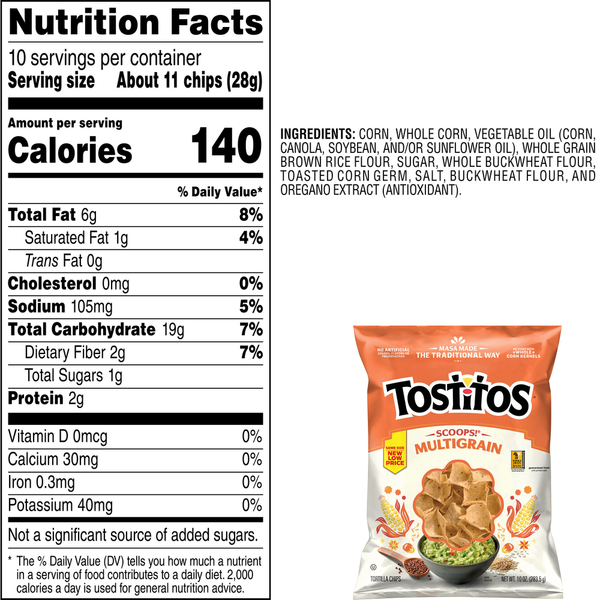 Tostitos Tortilla Chips Multigrain Scoops