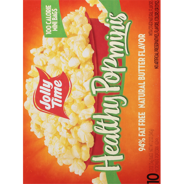 Jolly Time Microwave Popcorn, Natural Butter Flavor, Healthy Pop, Minis