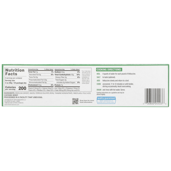 Food Club Enriched Macaroni Product, Fettuccine