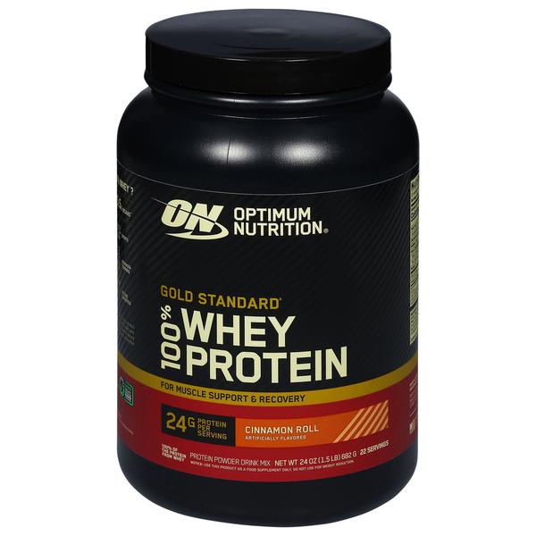 Optimum Nutrition 24g protein from easy mixing Whey Protein